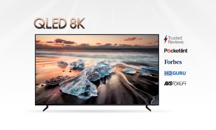 삼성전자 ‘QLED 8K’ TV가 전세계 주요 평가 매체들로부터 호평을 받았다. 사진=삼성전자 제공