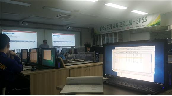 목포해양대 LINC+사업단이 27일 2018학년도 JOBs 단기교육을 진행하고 있다.