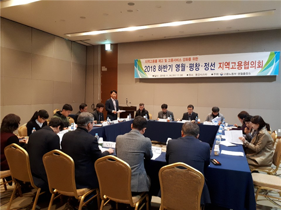 14일 영월 동강시스타에서 개최된 2018 하반기 지역고용협의회의 모습