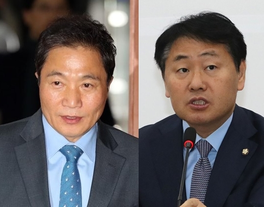 이학재(왼쪽) 자유한국당 의원과 김관영(오른쪽) 바른미래당 원내대표. 사진=연합뉴스 제공
