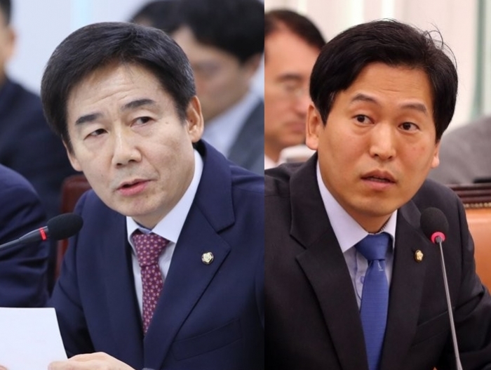 더불어민주당 입당 의사를 밝힌 이용호, 손금주 의원. 사진=연합뉴스 제공