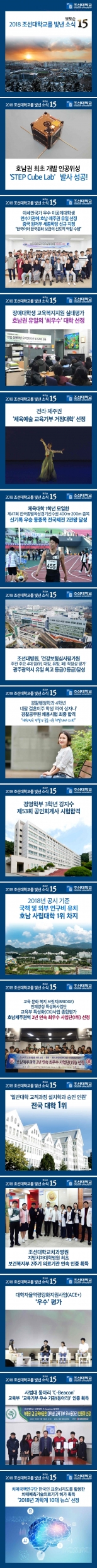 조선대, ‘2018 조선대학교를 빛낸 소식 15’ 선정 발표