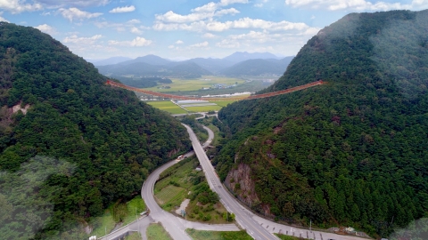 순창군 채계산 출렁다리 공사 순항!