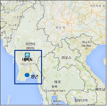 미얀마 500kV Taungoo-Kamanat Transmission LineTurnkeybasis 프로젝트 위치도. 사진=두산건설 제공