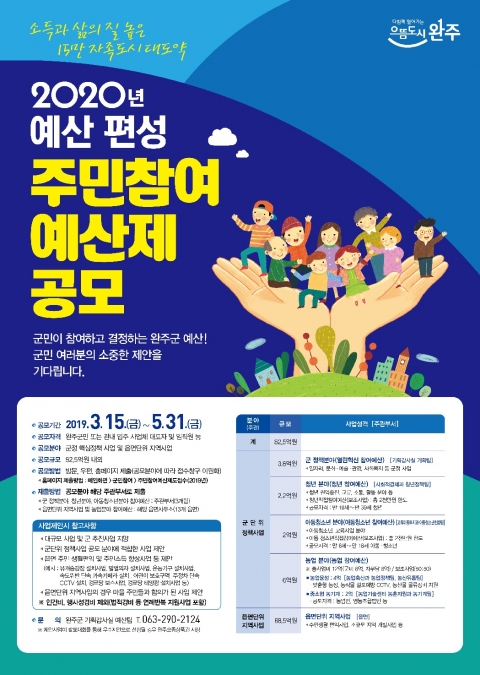 완주군, 주민참여예산 공모접수