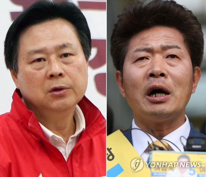 강기윤 자유한국당 후보(왼쪽)과 여영국 정의당 후보(오른쪽). 사진=연합뉴스 제공