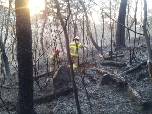 부산 해운대 운봉산 산불, 18시간 만에 진화돼