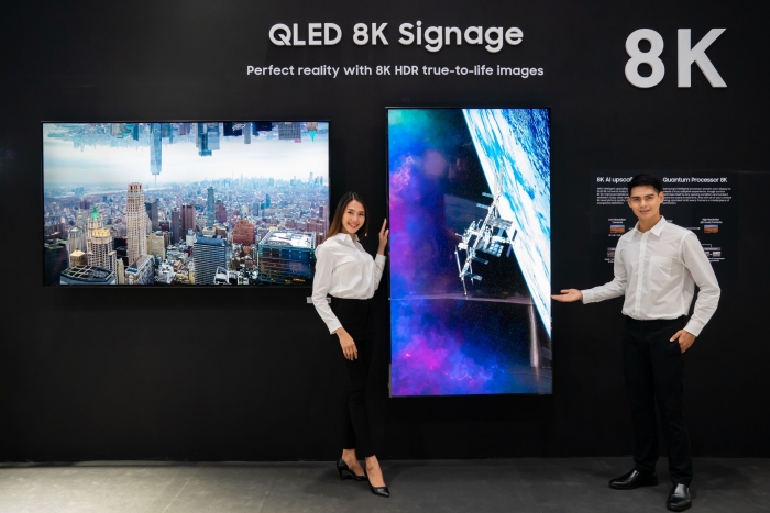 삼성전자가 15일부터 17일까지 태국 방콕에서 개최되는 디스플레이 전문 전시회 ‘동남아 인포콤 2019’에 참가해 ‘QLED 8K 사이니지’를 전시한다. 사진=삼성전자 제공