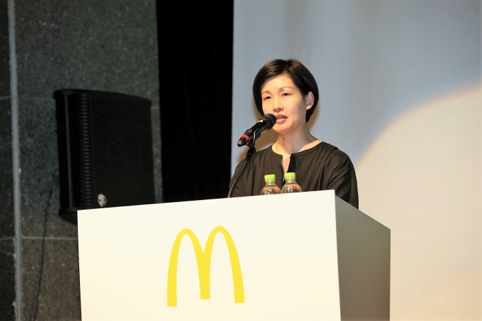 지난 21일 열린 푸드 세이프티 타운홀 미팅에서 조주연 사장이 식품안전을 위한 맥도날드의 노력을 발표하고 있다. 사진=맥도날드 제공