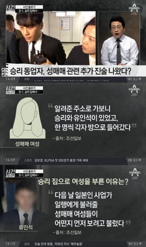 경찰 “승리·유인석, 승리 집에서 성매매”