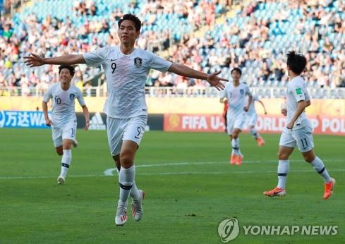 한국, 한일전서 일본 1-0 격파해 8강 진출···해결사는 ‘오세훈 ’사진=연합뉴스 제공