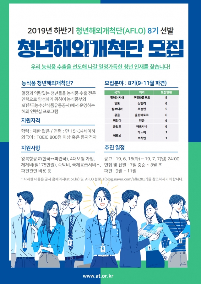 aT, 청년개척단(AFLO) 6기 성과발표회 및 8기 해외파견자 모집