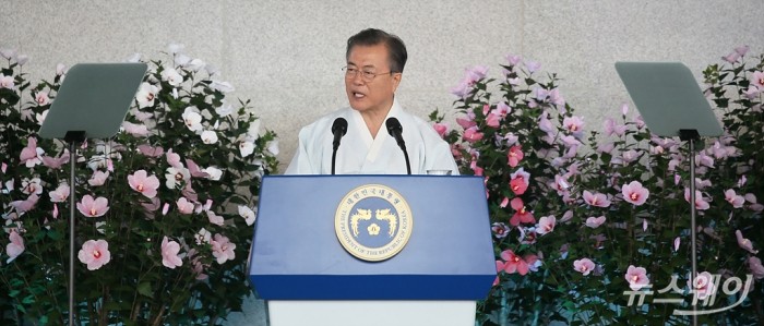 ‘제74주년 광복절 정부경축식’천안 독립기념관. 사진=이수길 기자 leo2004@newsway.co.kr