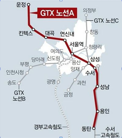 GTX-A노선도