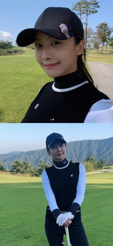 박정아, 프로골퍼 전상우와 골프 데이트 인증···“남편과 라운딩 늘 좋다”