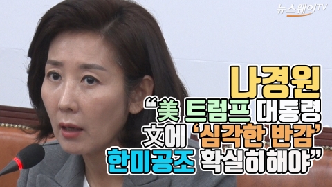 나경원 “美 트럼프, 文에 ‘반감’···한미공조 확실히해야”