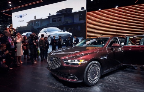 제네시스 G90, 美서 최초 공개···럭셔리 세단 시장 공략