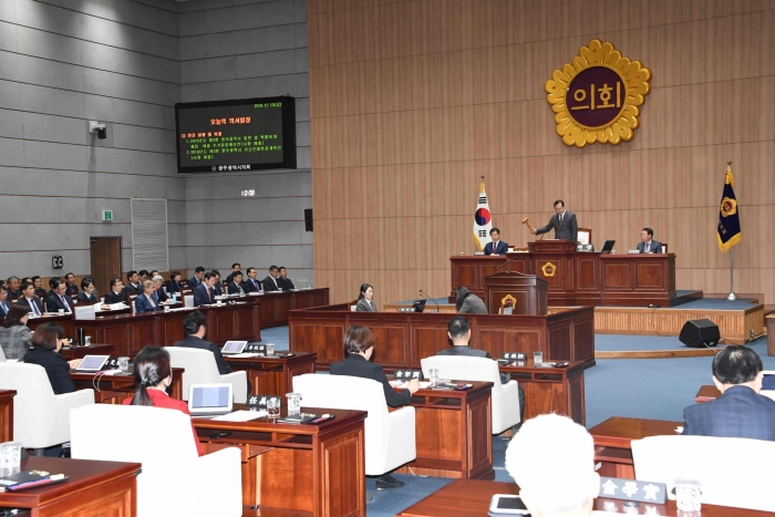 광주광역시의회, 2019년도 마지막 회기 마무리 기사의 사진