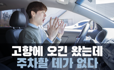 고향에 오긴 왔는데 주차할 데가 없다