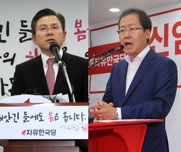 황교안 자유한국당 대표(왼쪽)와 홍준표 전 자유한국당 대표. 사진=뉴스웨이DB