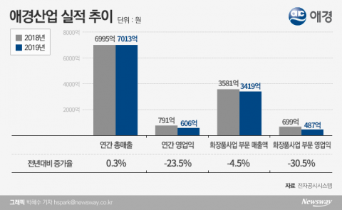애경산업, ‘견미리 팩트’ 악재에 부진한 성적표···메가톤급 히트상품 개발 미션