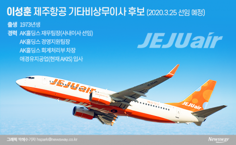 애경, 제주항공 직접 챙긴다···경영악화에 재무통 이성훈 급파