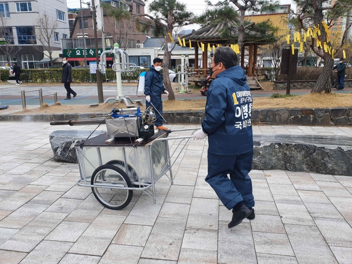 이병훈 광주동남을 예비후보, 매일 ‘코로나19 방역’ 활동 전개 기사의 사진