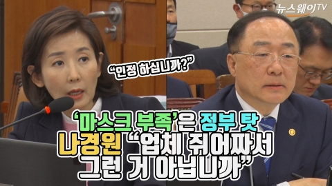 ‘마스크 부족’은 정부 탓···나경원 “업체 쥐어짜서 그런 거 아닙니까”
