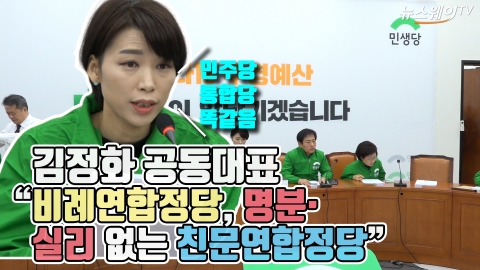 김정화 공동대표 “비례연합정당, 명분·실리 없는 친문연합정당”