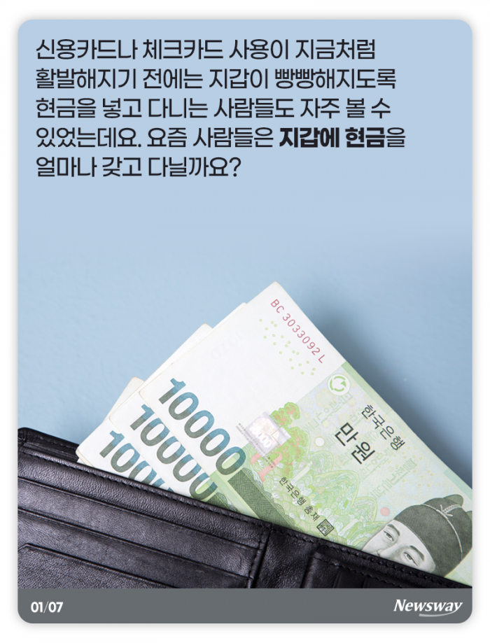 한국인의 지갑엔 현금이 얼마나 있을까 기사의 사진