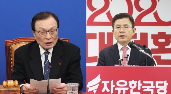 이해찬 더불어민주당 대표(왼쪽)와 황교안 자유한국당 대표. 사진=연합뉴스 제공