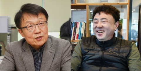 (왼쪽부터)송용진 인하대 수학과 교수와 박수진 화학과 교수.