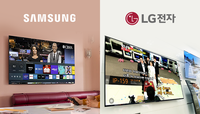 삼성전자 ‘TV플러스’(미국), LG전자 ‘LG 채널’ 모습. 사진=각사