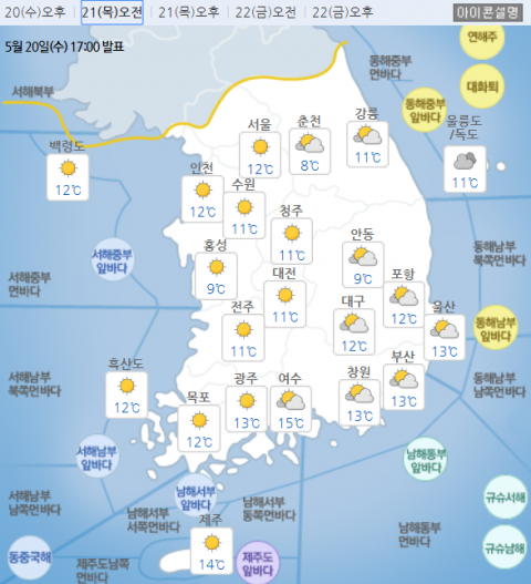 구름 많고 선선한 날씨···미세먼지는 ‘좋음’