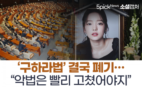 ‘구하라법’ 결국 폐기···“악법은 빨리 고쳤어야지”