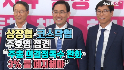 상장협·코스닥협, 주호영 접견···“주총 의결정족수 완화·3% 룰 폐지해야”