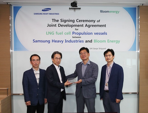 삼성중공업이 美 블룸에너지社와 연료전지 선박 공동개발 협약을 체결했다. 사진=삼성중공업 제공