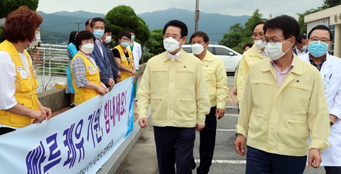 김영록 전남지사, 광주 ‘코로나19’ 환자 맞아 ‘쾌유’ 기원