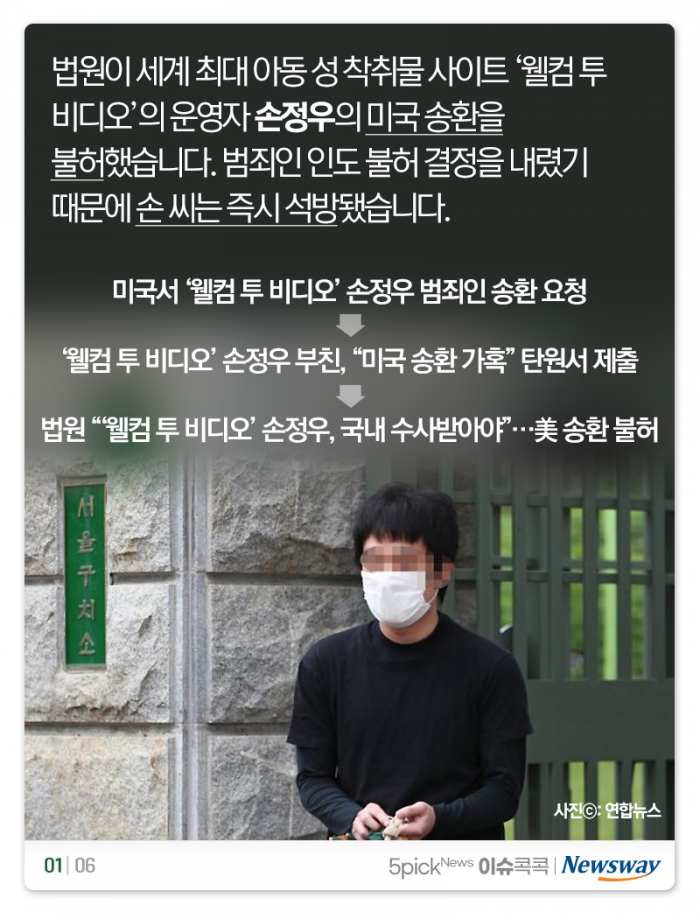 손정우 ‘석방’···국내서 정당한 처벌 어려운 이유 기사의 사진