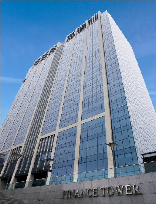 제이알글로벌리츠가 투자하는 기초자산 벨기에 브뤼셀 소재 오피스인 파이낸스 타워 컴플렉스(Finance Tower Complex) 전경/사진=제이알글로벌리츠