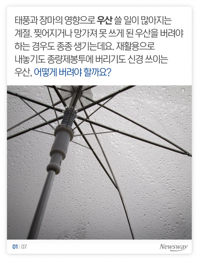 찢어지고 망가진 우산, 어떻게 버릴까? 기사의 사진