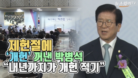 제헌절에 ‘개헌’ 꺼낸 박병석 “내년까지가 개헌 적기”