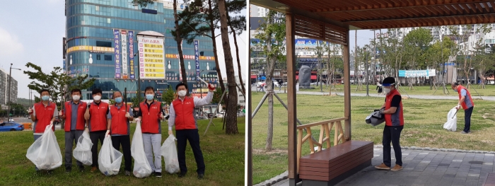 마사회 안산지사, 선부광장 클린존 캠페인 및 방역 봉사활동 모습