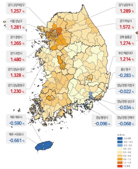 2분기 지가 0.79%↑···‘경기하남’ 상승률 1위