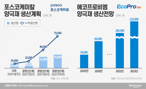 전기차 배터리 양극재 증설 물 만났다···포스코·에코프로비엠 투자 가속