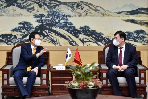 박남춘 인천시장-싱하이밍 주한중국대사 “한·중 우호 협력 증진에 노력”