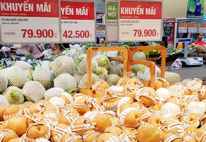 베트남 호치민 대형마트에서 판매 중인 한국산 배