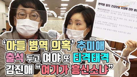 ‘아들 병역 의혹’ 추미애 출석 두고 여야 또 티격태격···김진애 “여기가 흥신소냐”