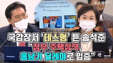 국감장서 ‘테스형’ 튼 송석준 “정부 주택정책, 홍남기 딜레마로 입증”