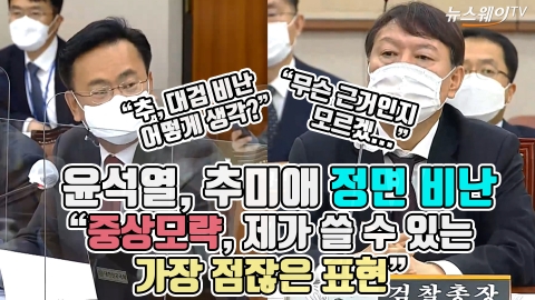 윤석열, 추미애 작심 비판···“중상모략, 제가 쓸 수 있는 가장 점잖은 표현”